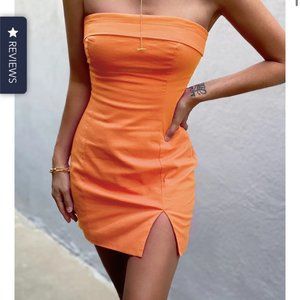 NWT: RUNAWAY LABEL (Jaus, Boem) Crystal Tara Mini Dress Orange